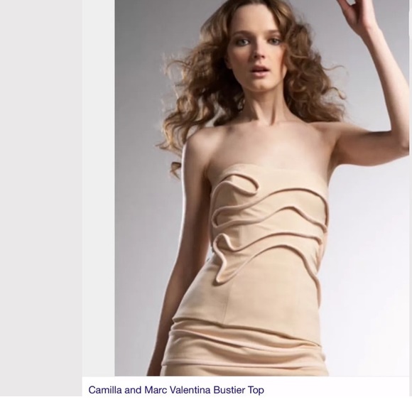 CAMILLA & MARC Valentina Bustier Strapless Tube Top Shirt Blouse Textured Knit - Picture 3 of 9